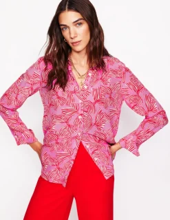 Shirts | Tops & Blouses-Boden Sienna Silk Shirt-Soft Lavender, Bow Scatter SoftLavender,BowScatter