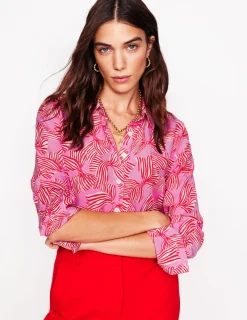 Shirts | Tops & Blouses-Boden Sienna Silk Shirt-Soft Lavender, Bow Scatter SoftLavender,BowScatter
