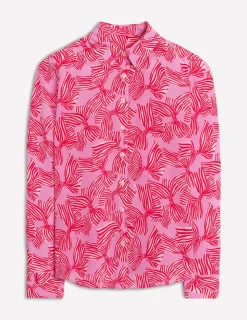 Shirts | Tops & Blouses-Boden Sienna Silk Shirt-Soft Lavender, Bow Scatter SoftLavender,BowScatter