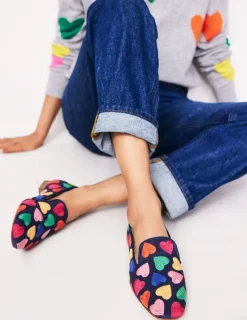 Loafers | Flats-Boden Slipper Cut Loafer-Multi Navy Hearts MultiNavyHearts