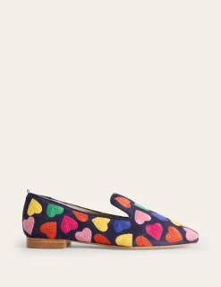 Loafers | Flats-Boden Slipper Cut Loafer-Multi Navy Hearts MultiNavyHearts