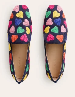 Loafers | Flats-Boden Slipper Cut Loafer-Multi Navy Hearts MultiNavyHearts