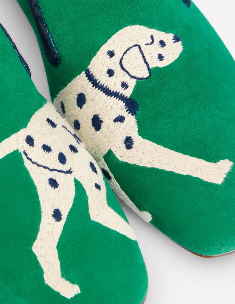 Flats | Loafers-Boden Slipper Cut Loafer-Rich Emerald, Dog RichEmerald,Dog