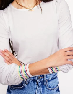T-Shirts & Tanks | Tops & Blouses-Boden Smocked Cuff Supersoft Top- White