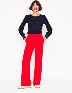 T-Shirts & Tanks | Tops & Blouses-Boden Smocked Cuff Supersoft Top- Navy