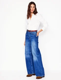 Shirts | Tops & Blouses-Boden Smocked Neck Shirt-White, Multi Stitching White,MultiStitching