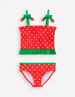 Swimwear & Beachwear-Boden Smocked Tankini Set-Jam Red Strawberry JamRedStrawberry