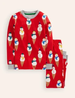 Sleepwear & Pajamas-Boden Snug Glow-In-The-Dark Pajamas-Poppy Red Snow Cones PoppyRedSnowCones