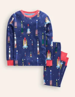 Sleepwear & Pajamas-Boden Snug Glow-In-The-Dark Pajamas-Starboard Blue Rockets StarboardBlueRockets