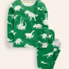 Sleepwear & Pajamas-Boden Snug Glow-In-The-Dark Pajamas-Highland Green Dino HighlandGreenDino