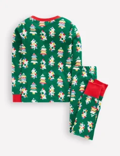 Sleepwear & Pajamas-Boden Snug Glow-In-The-Dark Pajamas-Christmas Trees ChristmasTrees