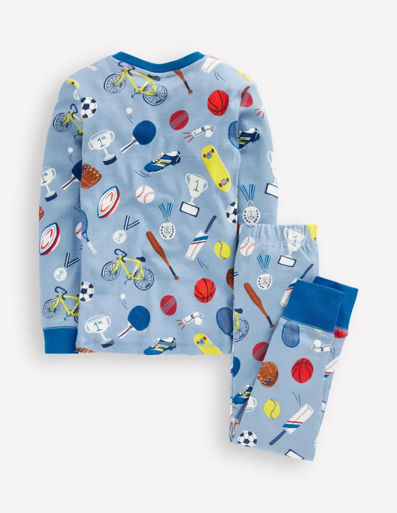 Sleepwear & Pajamas-Boden Snug Glow-In-The-Dark Pajamas-Blue Sport BlueSport