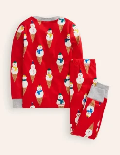 Sleepwear & Pajamas-Boden Snug Glow-In-The-Dark Pajamas-Poppy Red Snow Cones PoppyRedSnowCones