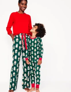 Sleepwear & Pajamas-Boden Snug Glow-In-The-Dark Pajamas-Christmas Trees ChristmasTrees