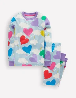 Sleepwear & Pajamas-Boden Snug Glow-In-The-Dark Pyjamas-Misty Blue Balloon Sky MistyBlueBalloonSky