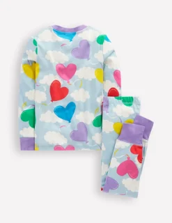 Sleepwear & Pajamas-Boden Snug Glow-In-The-Dark Pyjamas-Misty Blue Balloon Sky MistyBlueBalloonSky