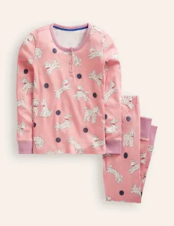 Sleepwear & Pajamas-Boden Snug Henley Pajamas-Pink Dalmatians PinkDalmatians