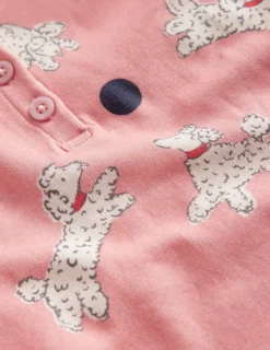 Sleepwear & Pajamas-Boden Snug Henley Pajamas-Pink Dalmatians PinkDalmatians