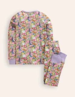 Sleepwear & Pajamas-Boden Snug Henley Pajamas-Vintage Pink Bunny Field VintagePinkBunnyField
