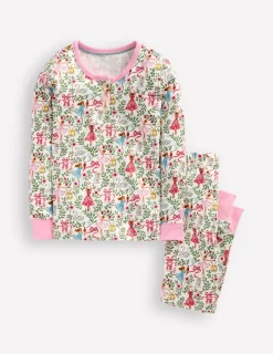 Sleepwear & Pajamas-Boden Snug Henley Pyjamas-Vanilla White Ballet Toile VanillaWhiteBalletToile