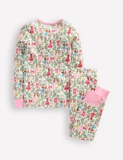Sleepwear & Pajamas-Boden Snug Henley Pyjamas-Vanilla White Ballet Toile VanillaWhiteBalletToile