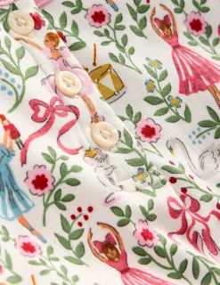 Sleepwear & Pajamas-Boden Snug Henley Pyjamas-Vanilla White Ballet Toile VanillaWhiteBalletToile