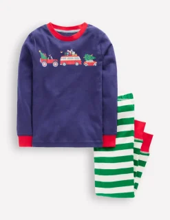Sleepwear & Pajamas-Boden Snug Long John Pajamas-Christmas Cars ChristmasCars