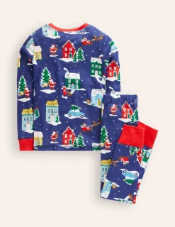 Sleepwear & Pajamas-Boden Snug Long John Pajamas-Christmas Houses ChristmasHouses
