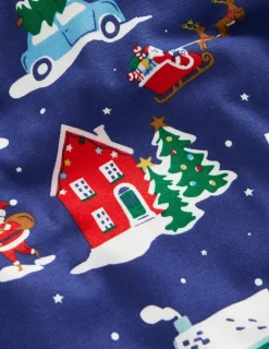Sleepwear & Pajamas-Boden Snug Long John Pajamas-Christmas Houses ChristmasHouses