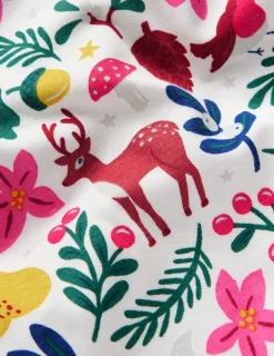 Sleepwear & Pajamas-Boden Snug Long John Pajamas-Ivory Festive IvoryFestive