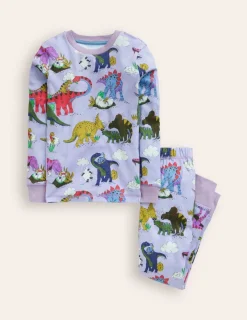 Sleepwear & Pajamas-Boden Snug Long John Pajamas-Lilac Dino Family LilacDinoFamily