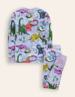 Sleepwear & Pajamas-Boden Snug Long John Pajamas-Lilac Dino Family LilacDinoFamily