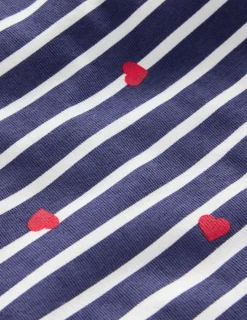 Sleepwear & Pajamas-Boden Snug Long John Pajamas-Navy Breton with Tiny Hearts NavyBretonwithTinyHearts