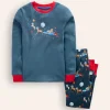 Sleepwear & Pajamas-Boden Snug Long John Pajamas-Robot Blue Space Santa RobotBlueSpaceSanta