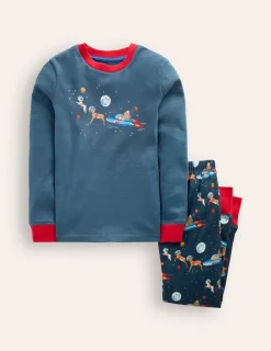 Sleepwear & Pajamas-Boden Snug Long John Pajamas-Robot Blue Space Santa RobotBlueSpaceSanta