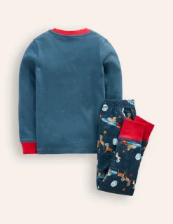 Sleepwear & Pajamas-Boden Snug Long John Pajamas-Robot Blue Space Santa RobotBlueSpaceSanta