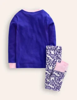 Sleepwear & Pajamas-Boden Snug Long John Pajamas-Sapphire Blue Squirrel SapphireBlueSquirrel