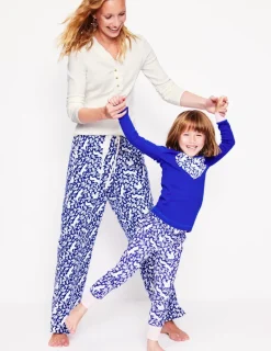Sleepwear & Pajamas-Boden Snug Long John Pajamas-Sapphire Blue Squirrel SapphireBlueSquirrel
