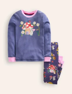 Sleepwear & Pajamas-Boden Snug Long John Pajamas-Vintage Blue Toadstool VintageBlueToadstool