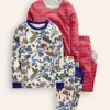 Sleepwear & Pajamas-Boden Snug Twin Pack Pajamas-London Scene and Stripe LondonSceneandStripe