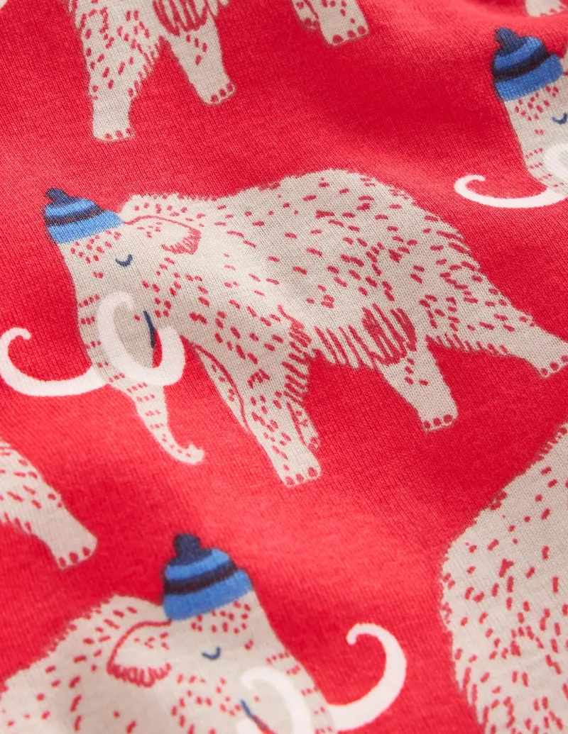 Sleepwear & Pajamas-Boden Snug Twin Pack Pajamas-Red Mammoth and Grey Stripe RedMammothandGreyStripe