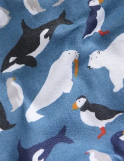 Sleepwear & Pajamas-Boden Snug Twin Pack Pyjamas-Blue Artic Animals and Stripe BlueArticAnimalsandStripe