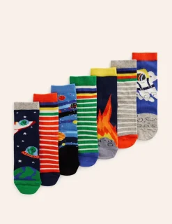 Socks & Underwear | Socks & Tights-Boden Socks 7 Pack-Multi Space MultiSpace