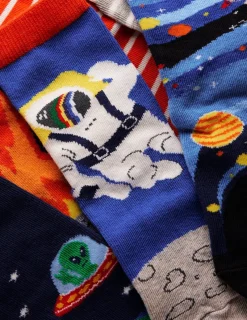 Socks & Underwear | Socks & Tights-Boden Socks 7 Pack-Multi Space MultiSpace