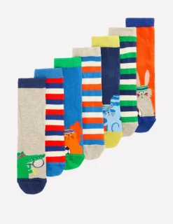 Socks & Underwear | Socks & Tights-Boden Socks 7 Pack-Sporty Animals SportyAnimals
