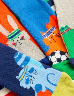 Socks & Underwear | Socks & Tights-Boden Socks 7 Pack-Sporty Animals SportyAnimals