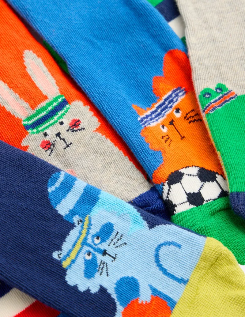 Socks & Underwear | Socks & Tights-Boden Socks 7 Pack-Sporty Animals SportyAnimals