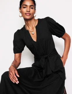Dresses & Jumpsuits | Midi-Boden Sofia Trim jersey midi dress- Black