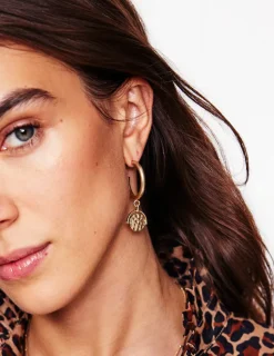 Jewelry-Boden Spinner Disc Hoops- Gold