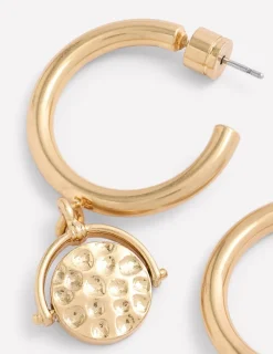 Jewelry-Boden Spinner Disc Hoops- Gold